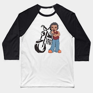 Motorcycle Man Baseball T-Shirt